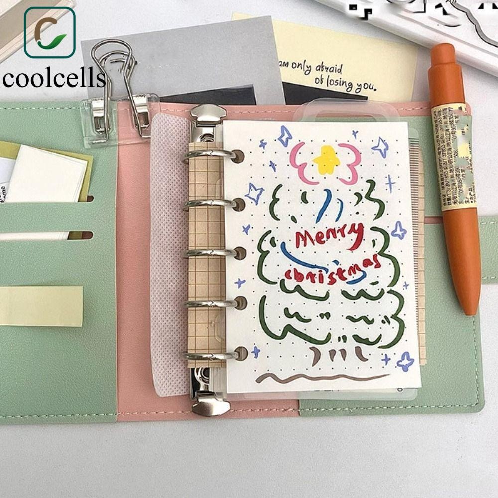 COOLCELLS Loose Leaf Notebook, Mini M5 PU Portable Notebook, Creative Diary Blank Page Planner DIY B