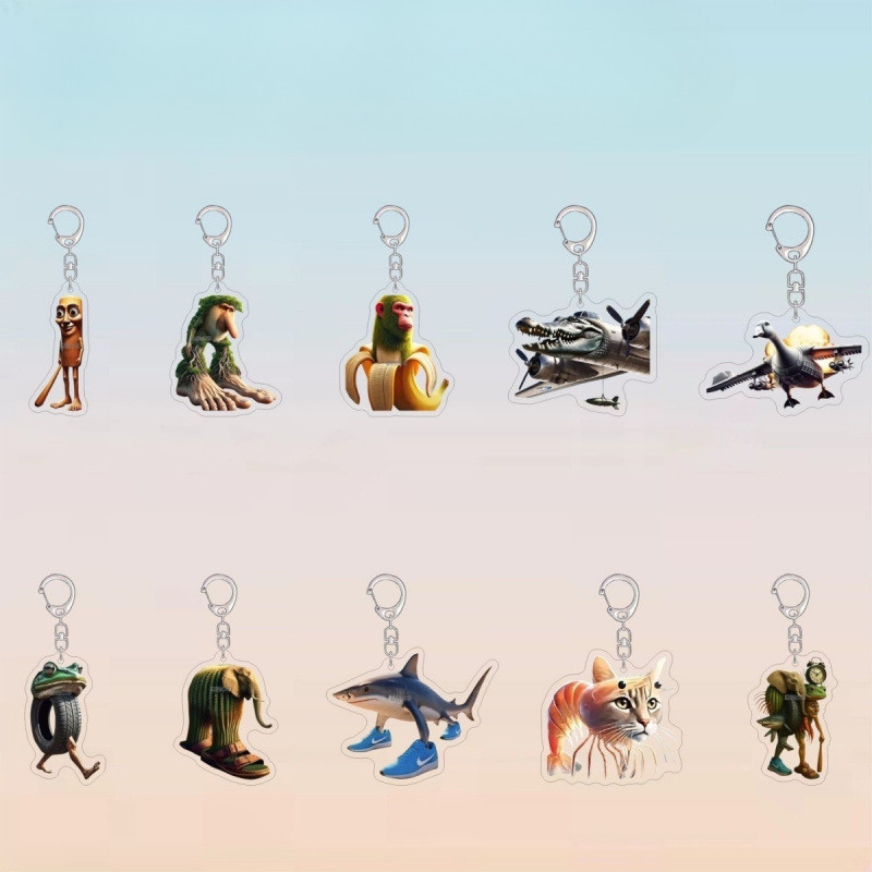 Tralalero Tralala Tung Tung Tung Sahur Brr Br Patapim Meme Ngộ nghĩnh Ý Não Xoay Động Vật Acrylic Mó