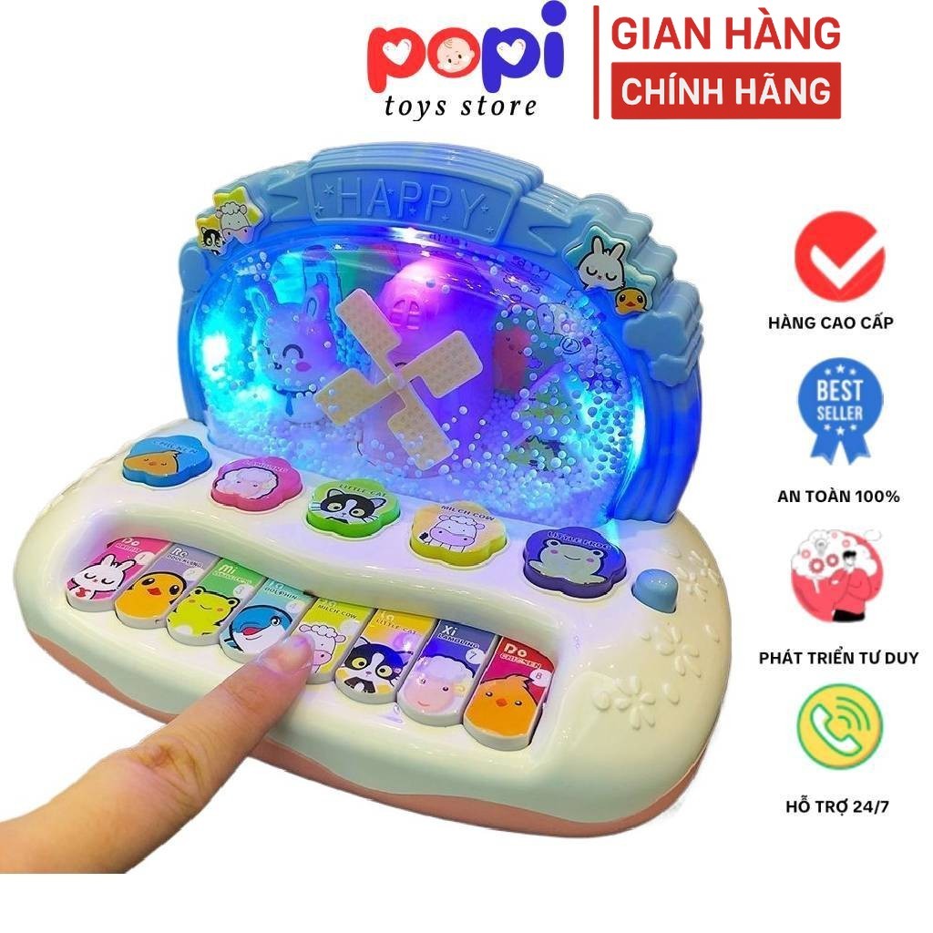 Đồ Chơi Đàn Piano Cối Xay Gió Bông Tuyết Có Âm Thanh Và Đèn Led Sống Động - Đồ Chơi  Âm Nhạc Quà Tặn
