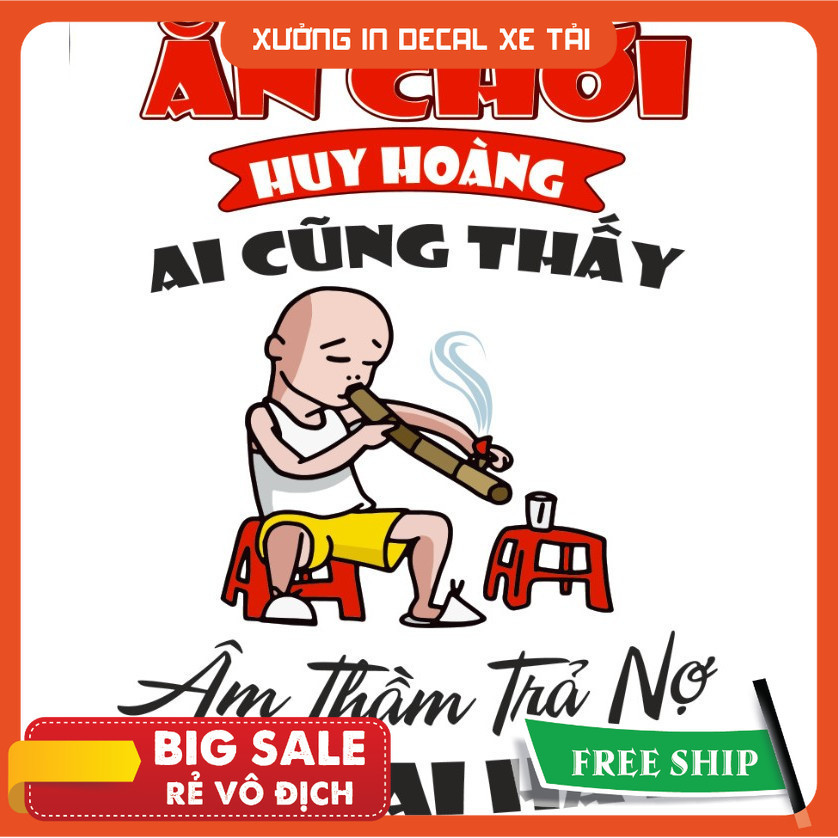 Tem xe ô tô, xe tải, " Ăn chơi huy hoàng ai cũng thấy - âm thầm trả nợ mấy ai hay" (SL: 01 tem)