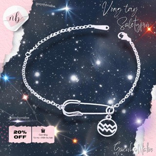 Vòng Tay Safety Pin X Cung Hoàng Đạo - Vòng tay nữ safety pin không ghỉ