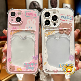 Ốp Ví Gấu Dễ Thương Cho Redmi Note 14 13 12 11 Pro Plus 11S 10 Pro Max 10S 8T 8 Pro 5G 4G Phim Hoạt Hình Thỏ Điện Thoại Ốp Lưng Mềm