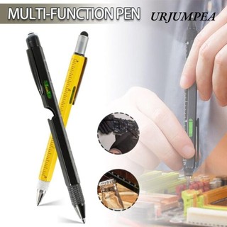 Bút Đa Năng URJUMPEA, Bút Đa Năng Thước Kim Loại, Dụng Cụ Mở Chai Đèn LED 8 Trong 1 Bút Bi Tiện Ích