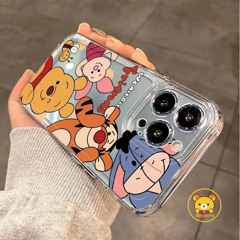 Ốp Điện Thoại Disney Winnie Pooh Friends Cho iPhone 16 Pro Max 16 Plus 16ProMax 16Plus Silicon Mềm D