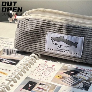  Túi đựng bút OUTOPEN Túi đựng văn phòng phẩm chống bụi bẩn bằng vải nhung Quà tặng hộp đựng bút cá mập   gấu trúc dung tích lớn đa chức năng 