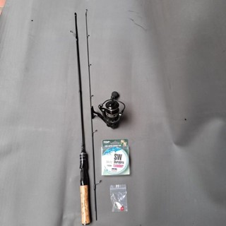 Bộ  cần câu lure  ul cán gỗ câu suối kèm máy AC 2000 - mồi câu - dù câu đầy đủ Fishing Đi Câu Bắt Cá Câu Cá Fish