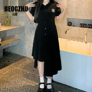  Đầm Dáng Dài BEOGZHU Bigsize Đầm PoLo Dáng Ôm Tay Ngắn Có Cổ Màu Đen Kiểu Hàn Quốc Mùa Hè Váy Thời Trang Đẹp Cho Nữ