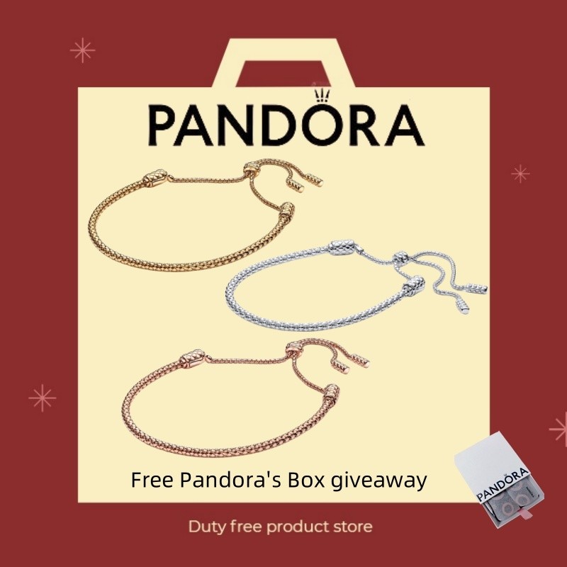 Vòng tay trượt dây chuyền Pandora Moments 593090Bộ trang sức bạc C00 Pandora 100% 925 Bộ đôi tinh tế