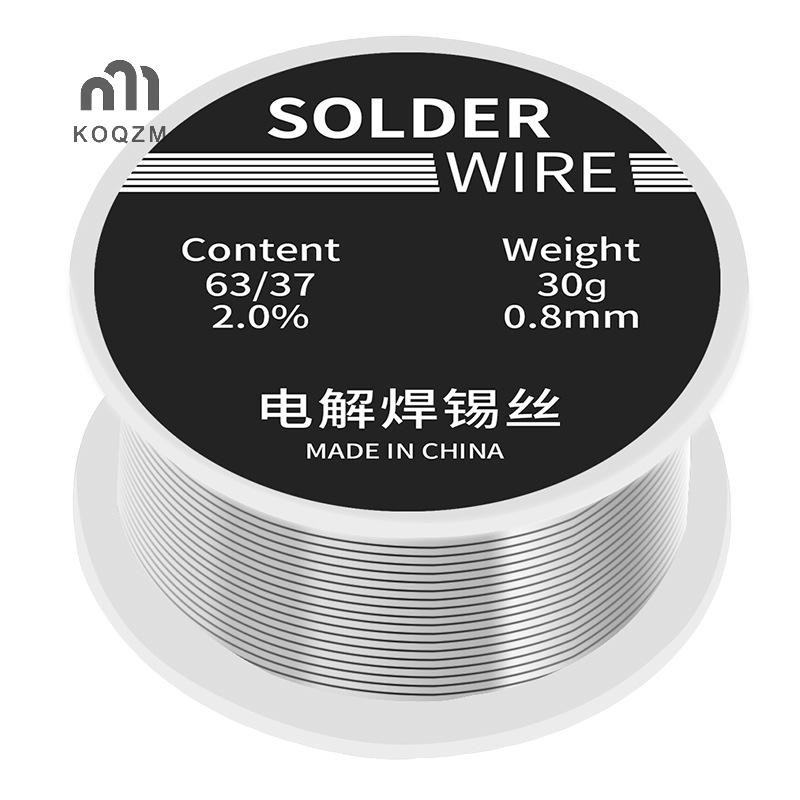 [KOQZM] 1 Cái 0.8mm 30g Dây thiếc hàn thiếc tan chảy Dây hàn cuộn -clean Flux để hàn điện [mới]
