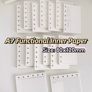 50 Tờ A7 6 Lỗ Rời Lá Sổ Tay Nạp Lại Chất Kết Dính Xoắn Ốc Công Cụ Lập Kế Hoạch Bên Trong