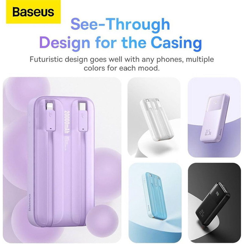 Sạc Dự Phòng Baseus Comet Series 20000mAh 22.5W - Sạc Nhanh, Hiện Thị Kỹ Thuật Số, Liền Cáp C và L | BigBuy360 - bigbuy360.vn