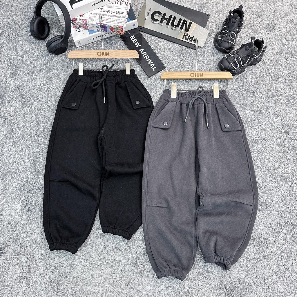 QN154 - Quần nỉ ĐẠI LL CHO BÉ trơn túi nắp 2 bên thật khó để miêu tả tag Cool - CJ201