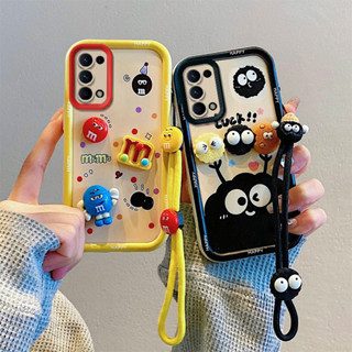 Oppo reno reno 2 reno 2f reno3 reno3 pro reno4 4 pro reno 4z reno 5 reno 5 pro 4g 5g Vỏ điện thoại kiểu nữ Đệm chống sốc Búp bê ba chiều Bao gồm tất cả các cạnh Vỏ bảo vệ silicon Có dây buộc