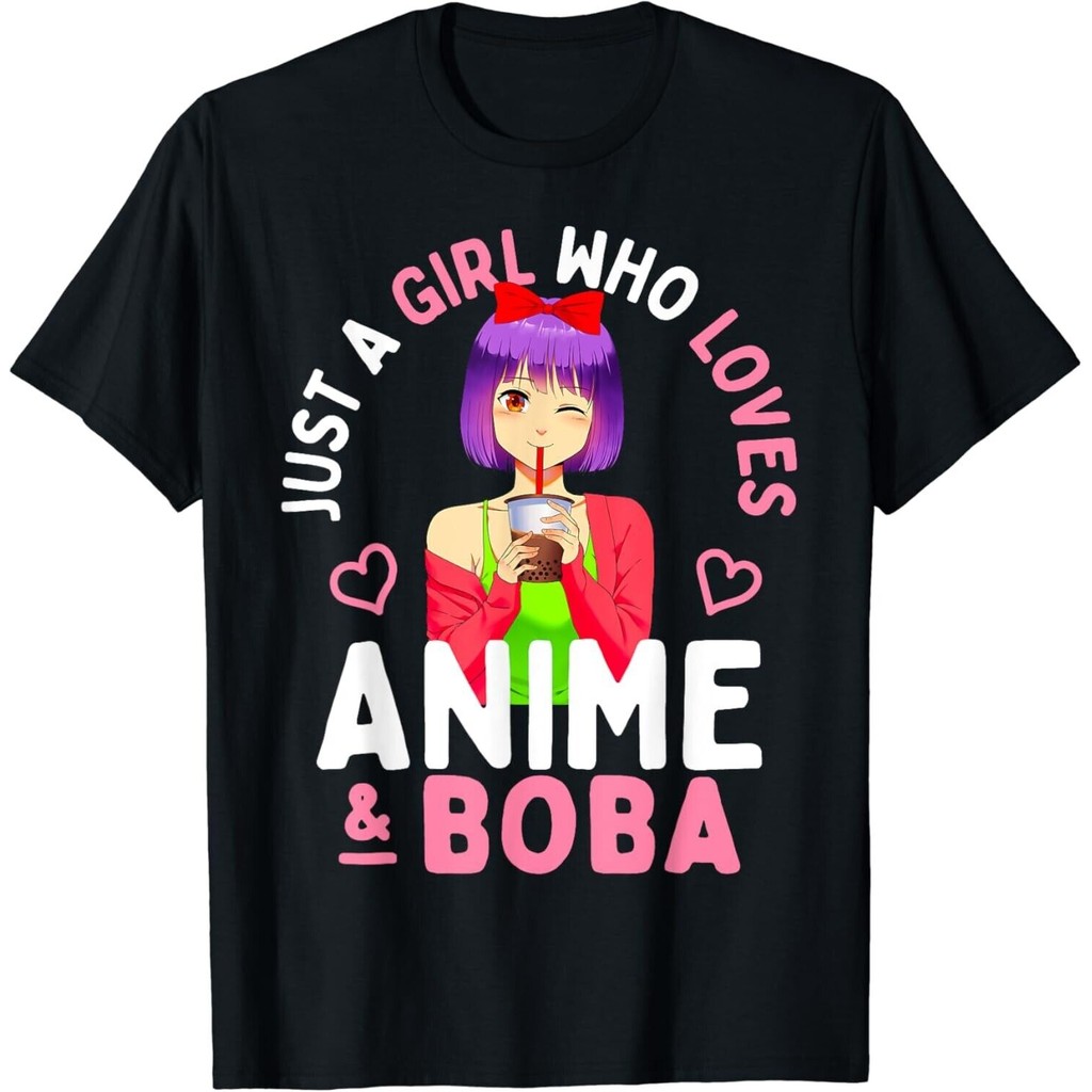 Just A Men Who Loves Anime Và Boba Bubble Tea Áo thun tuổi Teen