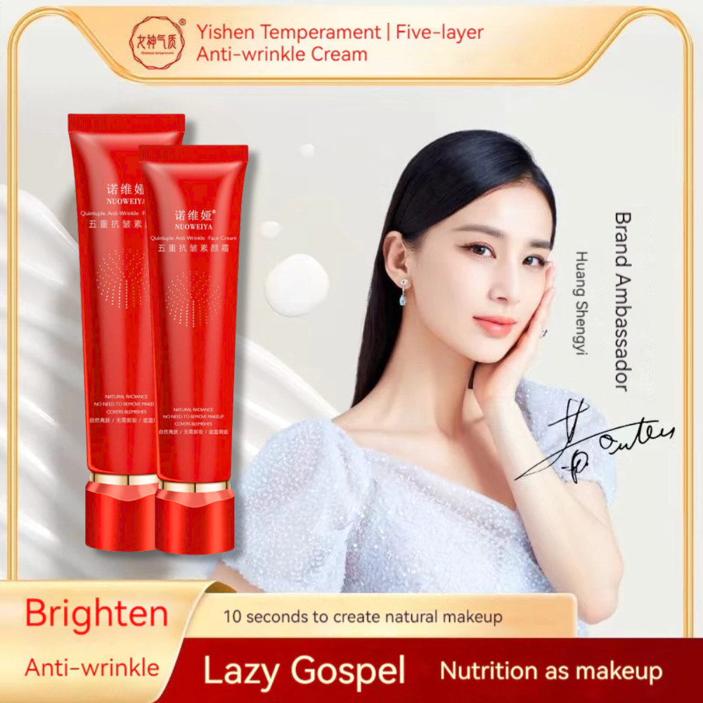 Kem Lười Make Up Nâng Tone NUOWEIYA FIVE FIRMING  - Kem Five Firming Giúp Xóa Nhăn, Che Khuyết Điểm, Làm Trắng Và C