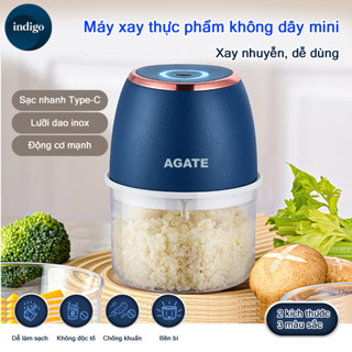 Máy xay tỏi ớt đa năng cầm tay mini xay các loại thực phẩm đồ ăn dặm,Lưỡi thép sắc bén 4/6