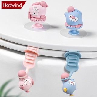 Hotwind Hoạt Hình Nắp Vệ Sinh Dụng Cụ Mở Chống Bẩn Vòng Vệ Sinh Tay Cầm Thiết Bị Nâng Nắp Dễ Thương Nâng Sáng Tạo Phụ Kiện Phòng Tắm M3R4