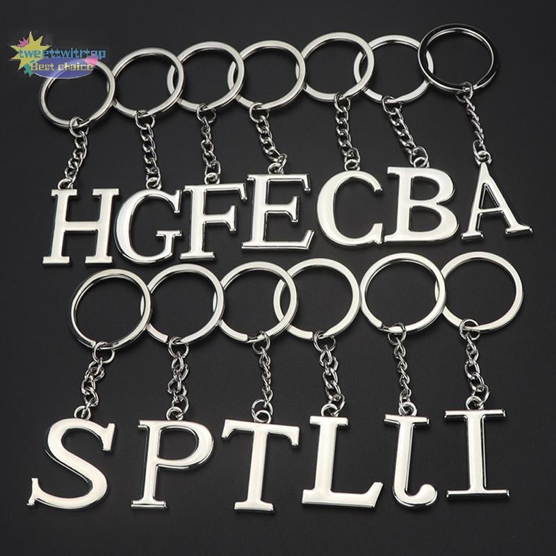 TRTOP Sáng Tạo Bảng Chữ Cái Mặt Dây Chuyền Thời Trang 26 Chữ Cái Bảng Chữ Cái Ban Đầu Móc Khóa 26 Ch