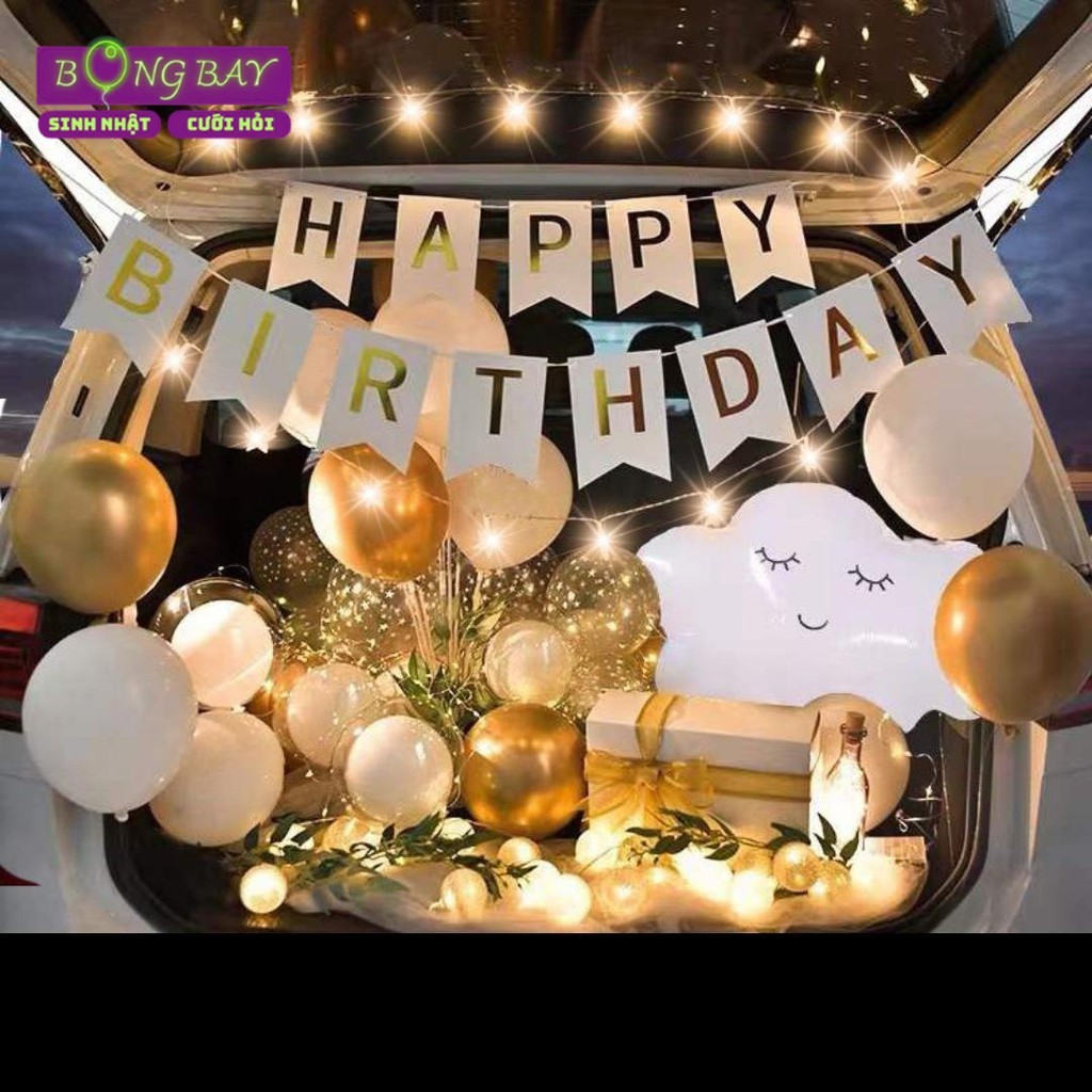 Set trang trí sinh nhật người lớn trẻ em bằng bóng bay SNOT-11, Trang trí sinh nhật trong cốp xe oto