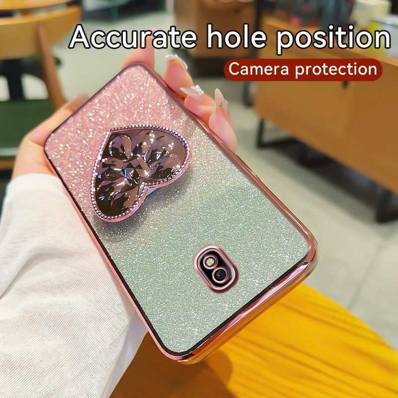Dành Cho Samsung J7 Pro Ốp Lưng Shining Love Bracket Bling SoftCase TPU Vỏ Điện Thoại Samsung Galaxy