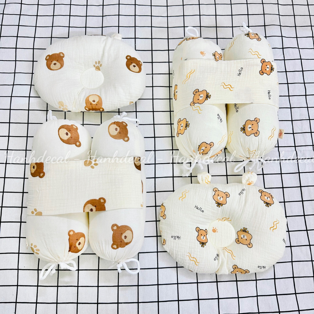 Bộ chặn kèm gối bông xô Muslin Oganic vải mềm mại thoáng mát hàng Việt Nam