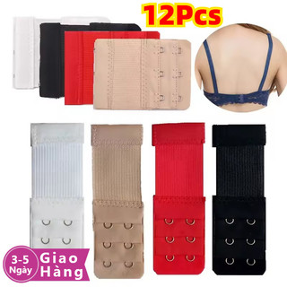 [3-5 ngày đến] Bộ mở rộng dây áo ngực 3 / 6 / 12 chiếc cho áo ngực bó sát | Móc 3 tầng 2 / 3 / 4 Khóa có thể điều chỉnh, Miếng dán mở rộng mỏng và thoải mái, 4 tùy chọn kích thước với tông màu da