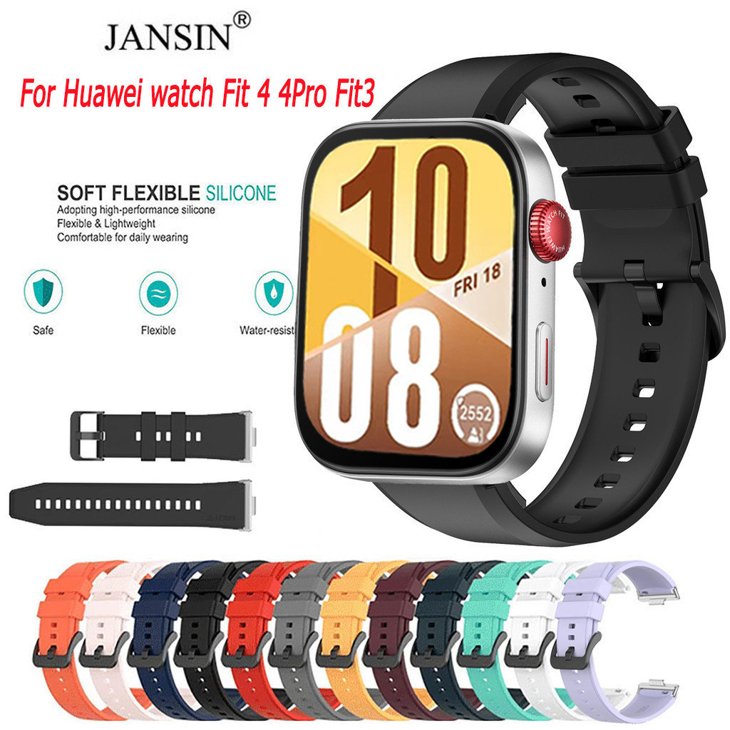 Jansin Dây đeo đồng hồ  bằng silicon thay thế cho huawei Watch Fit 4 4Pro fit3 Smart Band