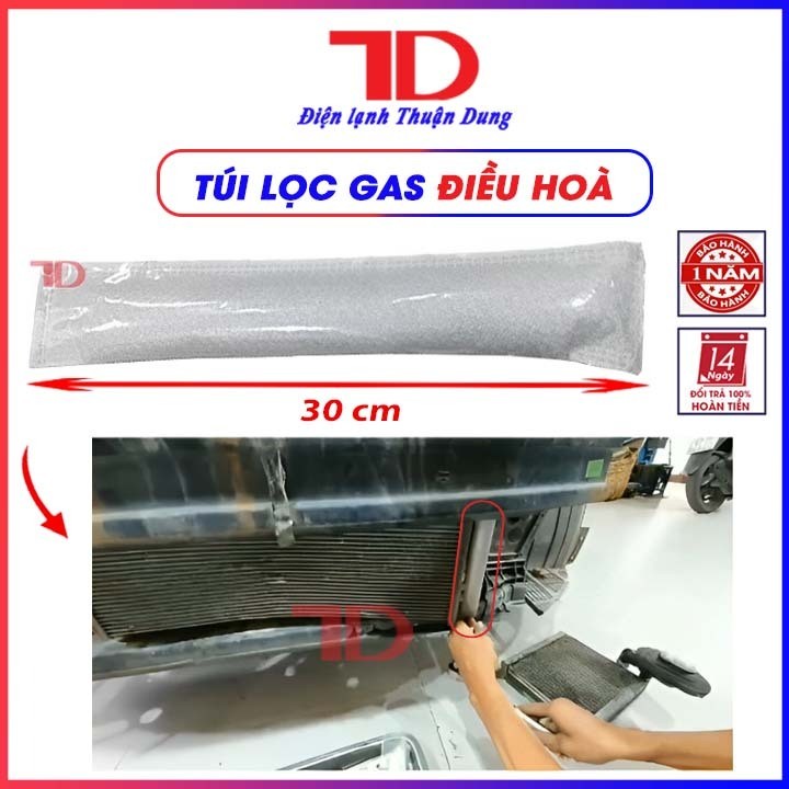 Túi lọc gas DENSO 30cm Phin lọc gas DENSO dùng nạp gas hệ thống lạnh tương thích dàn nóng Gas R32  0