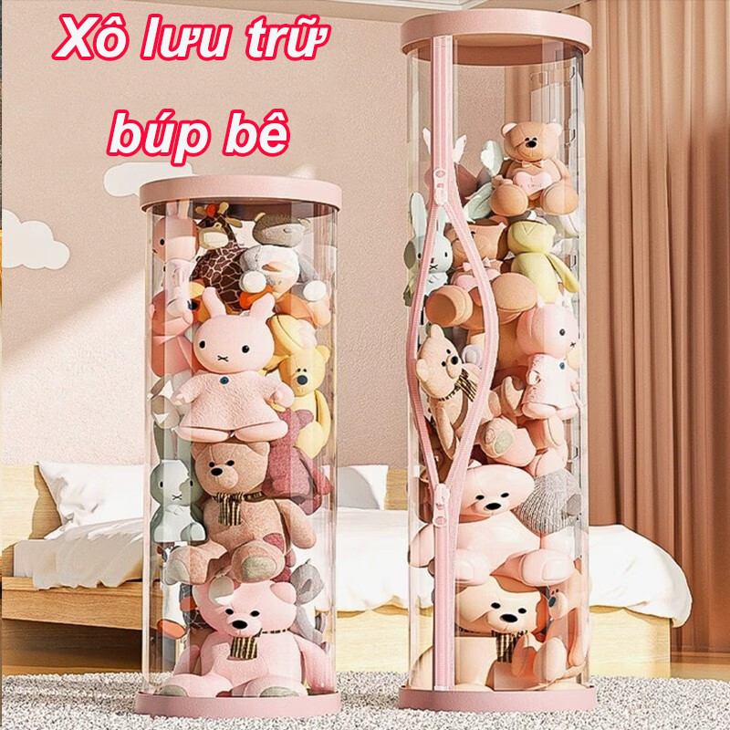  Hộp Thùng Đựng Đồ Chơi Hộp Nhựa Thùng Nhựa Trong Suốt Trẻ Em Búp Bê Chống Bụi Chống Nước Bày Thùng 