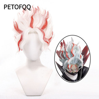 Petofqq Tóc Ngắn, Anime Trắng Đỏ Dandadan Okarun Cospaly Tóc Giả, Cao Quaity Thực Tế Sợi Chịu Nhiệt Cosplay Prop Unisex