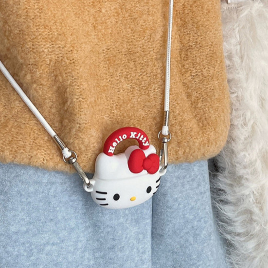 Ốp lưng túi Hello KT Cat choAirPods 4 [2024] AirPods Pro2 Pro 3 2 1 Apple EarPods Protector với xích