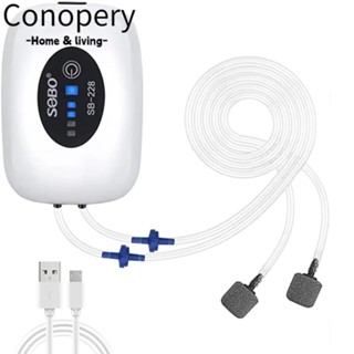 Máy bơm không khí bể cá CONOPERY, Máy bơm oxy pin 4800mAh có thể sạc lại, Máy tạo giống máy nén im lặng USB di động