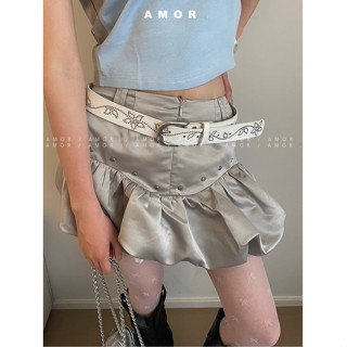 Đai Da Y2K Đinh Tán Trắng Phụ Kiện Nữ Váy Quần Jean Và Dây Đeo