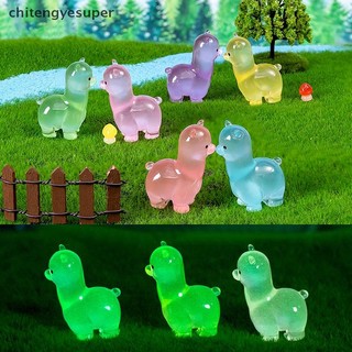 Chitengyesuper Dạ Quang Alpaca Đồ Trang Trí Đầy Màu Sắc Dạ Quang Alpaca Các Bức Tượng Nhỏ Alpaca Hình Trang Trí CGS