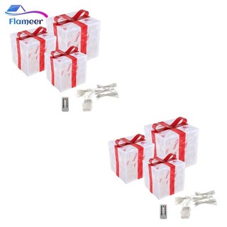 3 Chiếc Giáng Sinh Bật Sáng Hộp Quà Trang Trí Hộp Sáng Có Nơ Sáng Lên