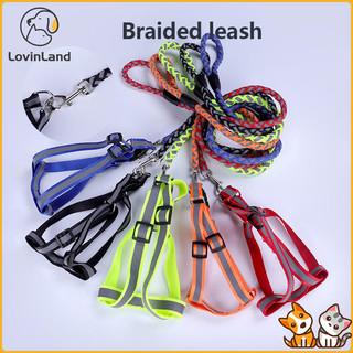 {Lovinland} Dây xích bện phản quang cho thú cưng Dây xích chó Dây nịt thú cưng ngoài trời Dây xích Đồ dùng cho thú cưng