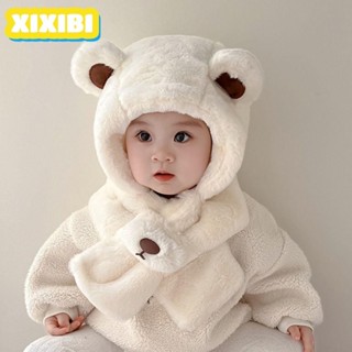 XIXIBI Khăn quàng cổ có mũ trùm đầu dành cho trẻ em , Khăn quàng cổ mùa đông sang trọng một mảnh, Mũ len cổ ấm áp dày dễ thương chống gió cho trẻ sơ sinh