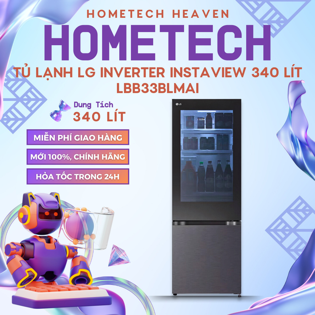 [GIAO LẮP MIỄN PHÍ] LBB33BLMAI - Tủ lạnh LG Inverter 340 lít InstaView LBB33BLMAI - Hàng Chính Hãng,
