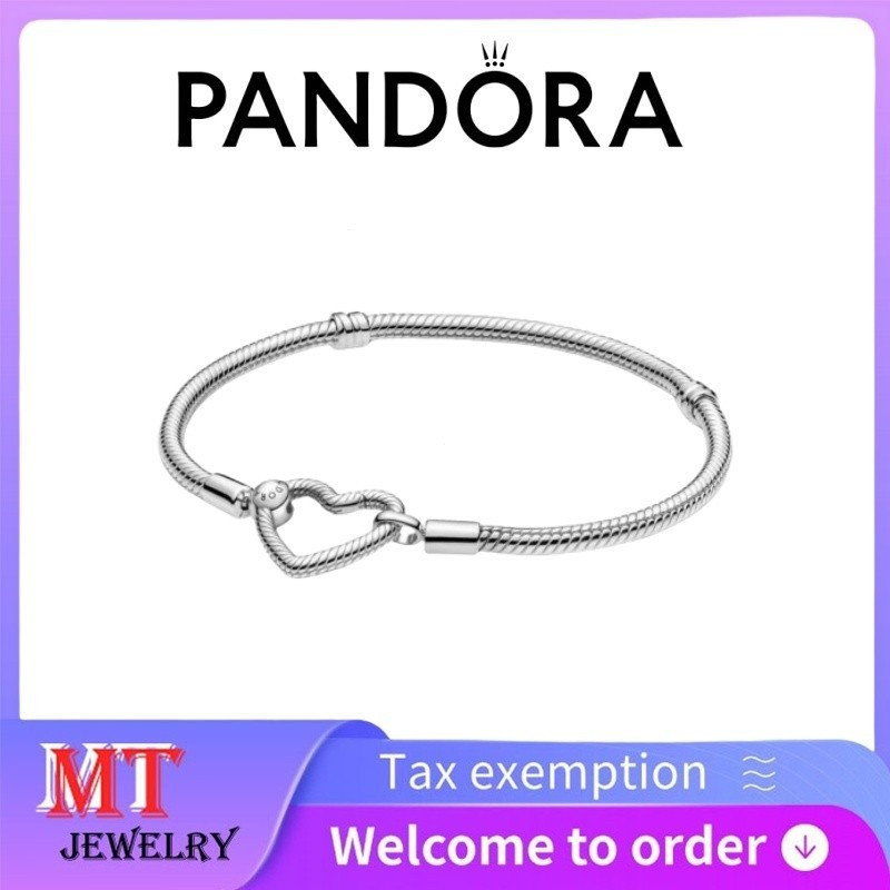 100% S925 Bạc Cặp Đôi Nữ Pandora Trang Sức DIY Rắn Dây Chuyền Vòng Tay