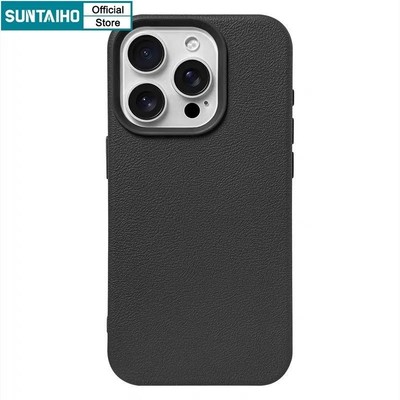 Suntaiho Ốp lưng iPhone đơn giản sang chảnh Silicon Mềm Chống Sốc Màu Kẹo Sang Trọng Tương Thích Họa Tiết Da Giả Màu Đơn Giản Cho Iphone 16 15 14 13 12 11 Pro Max IP 7 8 Plus Iphon X Xs XR Xs Max Ốp Lưng