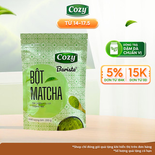 Bột Matcha Cozy Organic Tea 200gr Thơm Vị Trà Xanh Dịu Nhẹ, Dễ Uống, Dùng Trong Pha Chế, Làm Bánh, Làm Đẹp