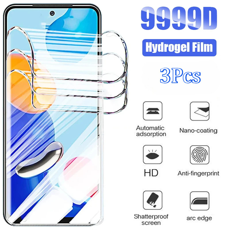 3 Phim Hydrogel Mềm Trong Suốt 999D HD Cho Doogee Blade GT Ultra Note 59 Fire 6 Max S119 Bảo Vệ Màn 
