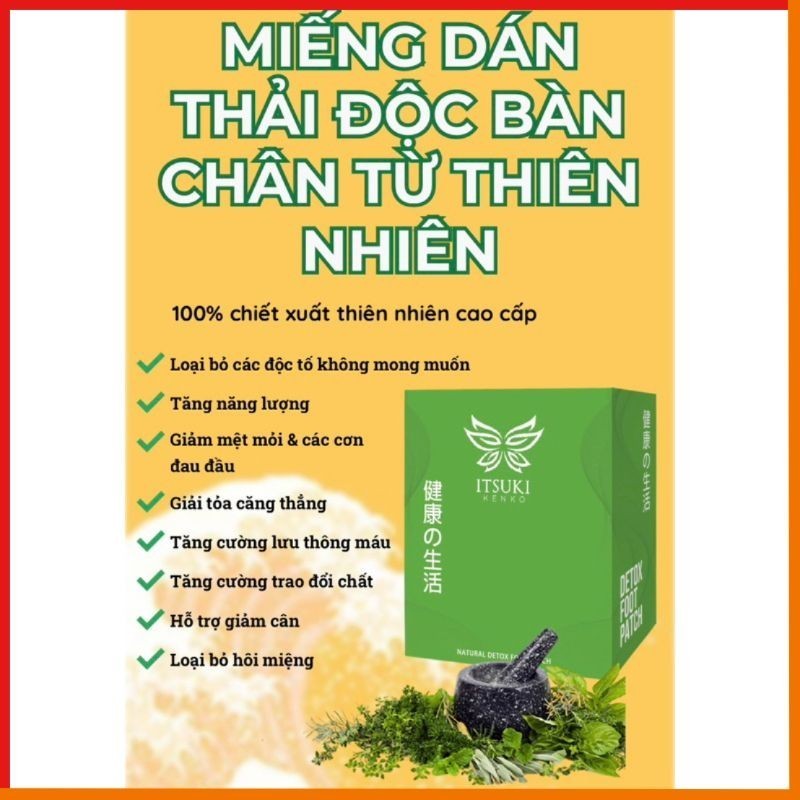 Miếng dán thải độc chân Itsuki Kenko Nhật Bản - Hộp 40 miếng - hatastore