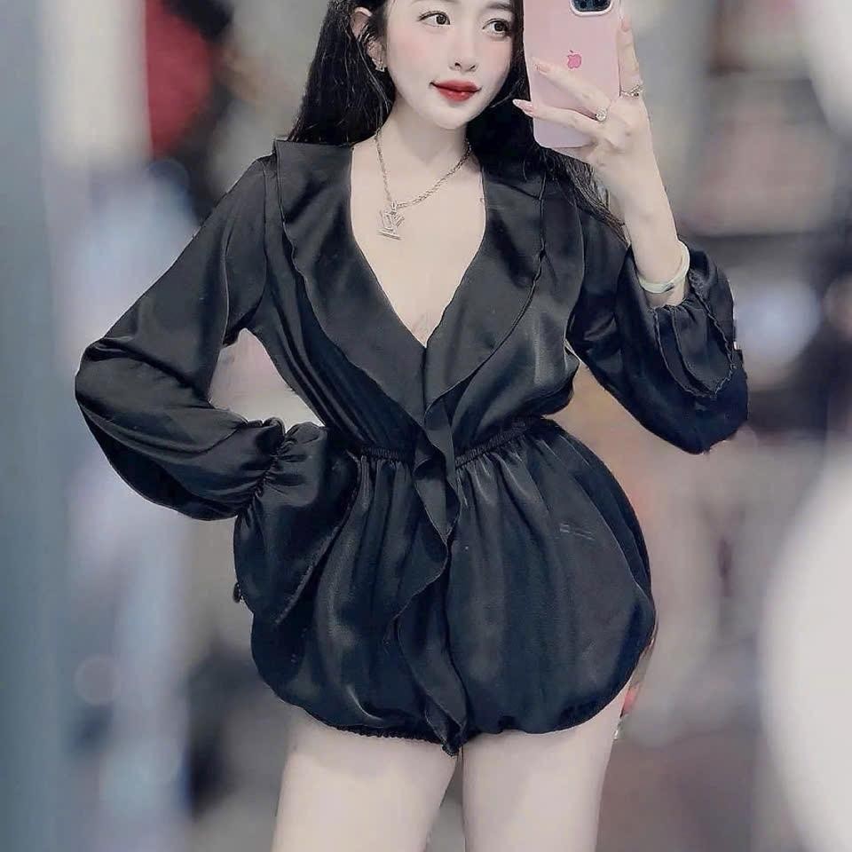 Jump phi tay dài nhúng eo dưới 55kg hình thật Nữ Voi Women Nhung Khuy Đồ Bay jump