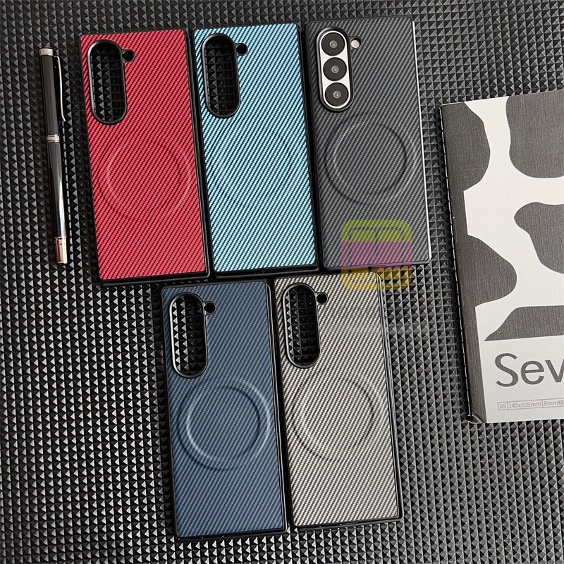 Ốp lưng sợi Carbon nhạy cảm cho da Samsung Galaxy Z Fold 6 Z Fold 5 Z Fold 4 Z Fold 3 có vỏ chống số