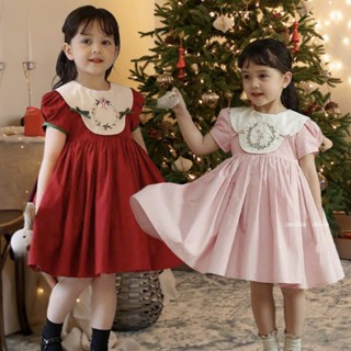 HỎA TỐC Đầm Noel cho bé gái Váy Melisa bé gái màu hồng và đỏ cho Giáng Sinh Tết