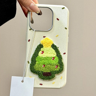  Cây Giáng Sinh Lông Tơ Cho iPhone 16 16Pro 16Plus 16Pro Max 11 12 13Pro Max 14Plus 15Pro Ốp Điện Thoại XR XS Max 7 8Plus SE2020 Phim Hoạt Hình Vỏ Điện Thoại Da Cô Gái Mềm Nam Weman SP 