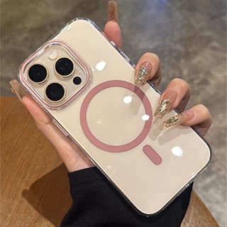  Vỏ Trong Suốt Mới Từ Tính Ốp Lưng Điện Thoại iPhone 16 15 Pro Max 14 13 12 Pro Max Màu Kẹo Cao Cấp Trong Suốt PC Bìa Cứng 