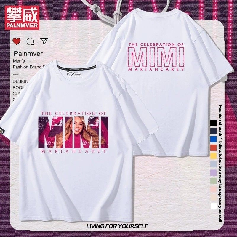 2025 Mariah Carey Mariah Carey Concert Ngoại Vi Ngắn Tay Nam Nữ Rời Phù Hợp Với Áo Thun Thường Ngày