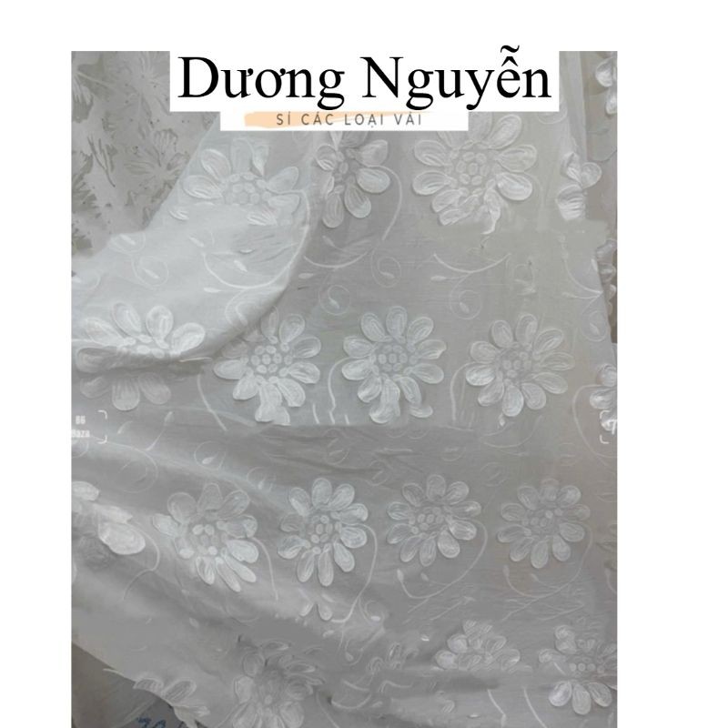 vải thô 3D hoa nổi to sieu hot